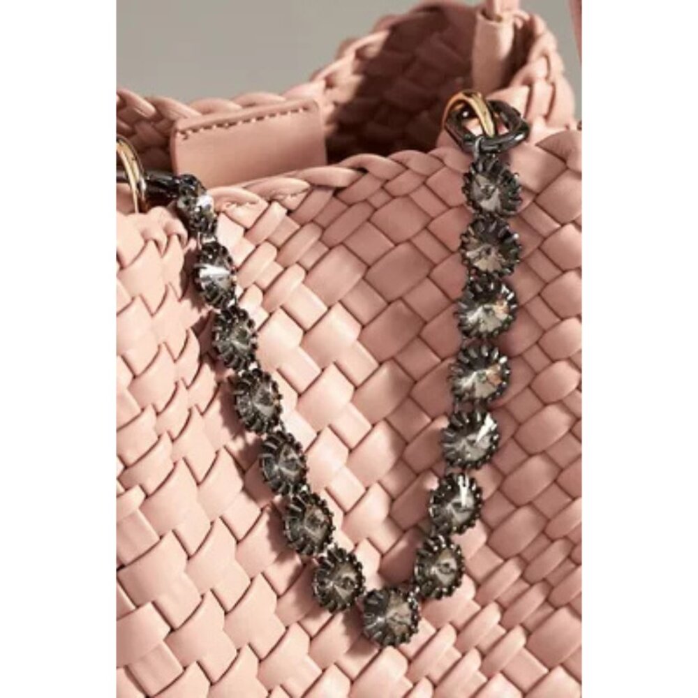 Anthropologie Crystal Chain Bag Charm Black NWT
